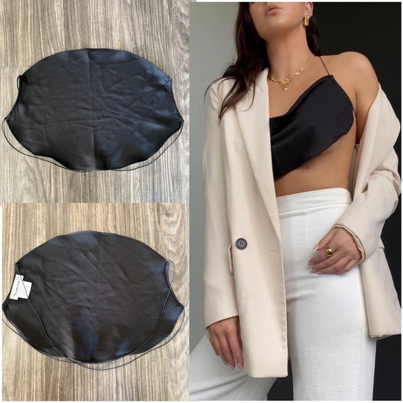 rumored Italian Love Crop top Black Open Back Small Skimpy Sexy Top - Picture 2 of 9